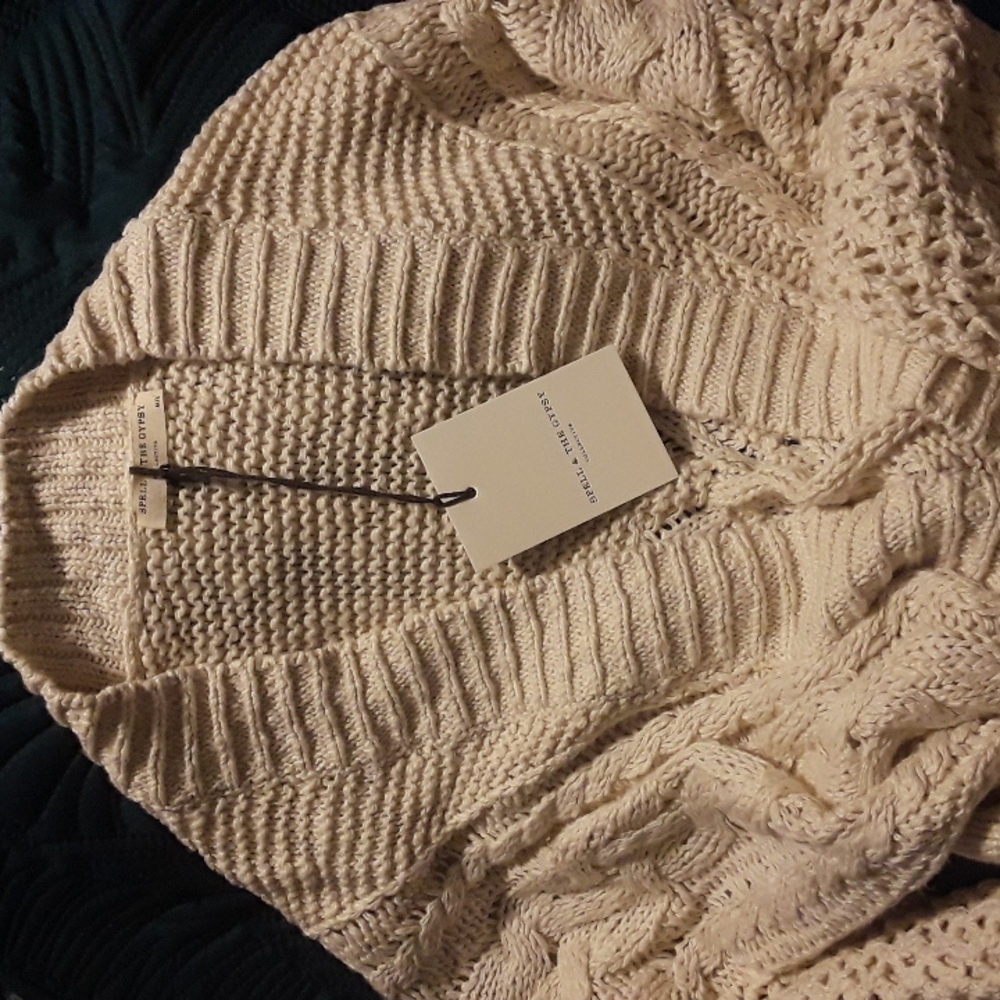 Spell Taletha Cable Cardigan Sweater M/L BNWT FSOT - Picture 3 of 13